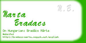 marta bradacs business card