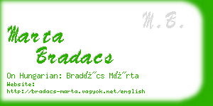 marta bradacs business card